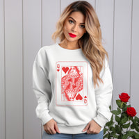 Thumbnail for Queen of Hearts Valentines Day Crewneck Sweatshirt