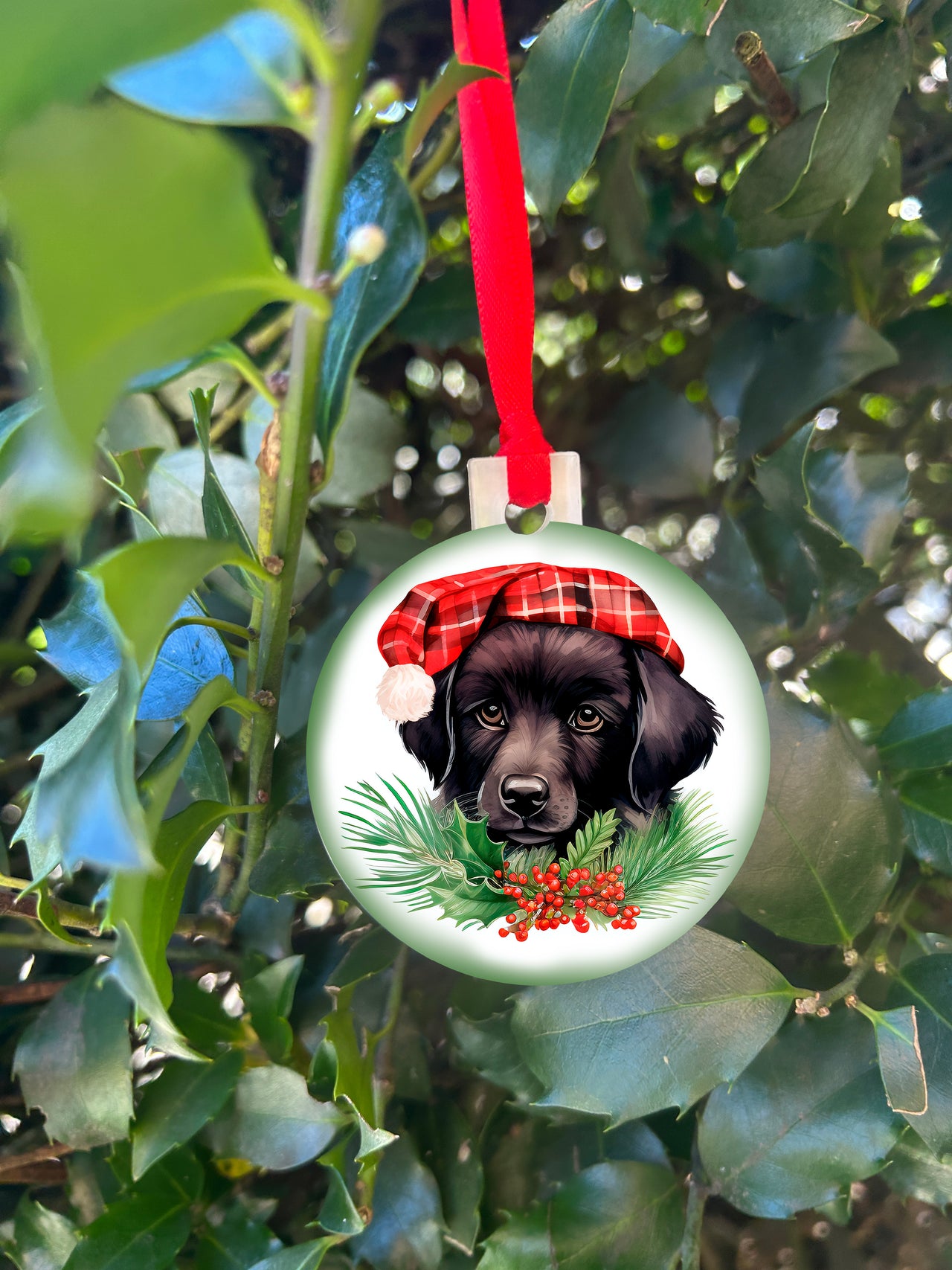 Dog Breed Holiday Illustration Acrylic Christmas Ornament