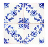 Thumbnail for Blue Floral Tile Removable Vinyl Decals