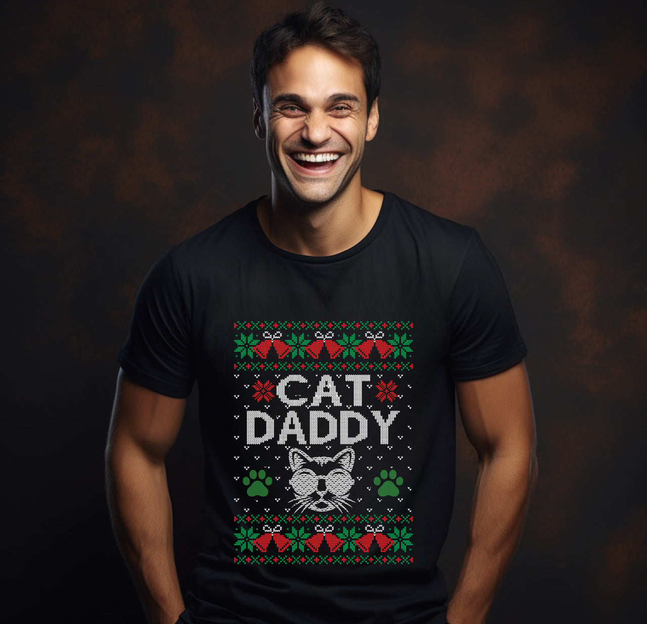 Cat Daddy Ugly Christmas Sweater Men's T Shirt