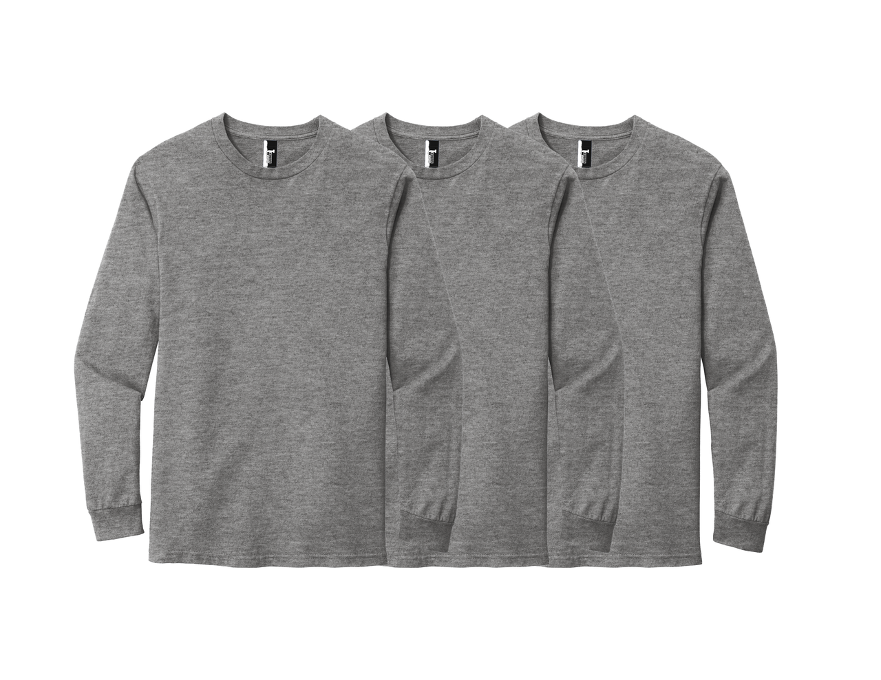 Heather Gray Long Sleeve Multipack Men 's T Shirts