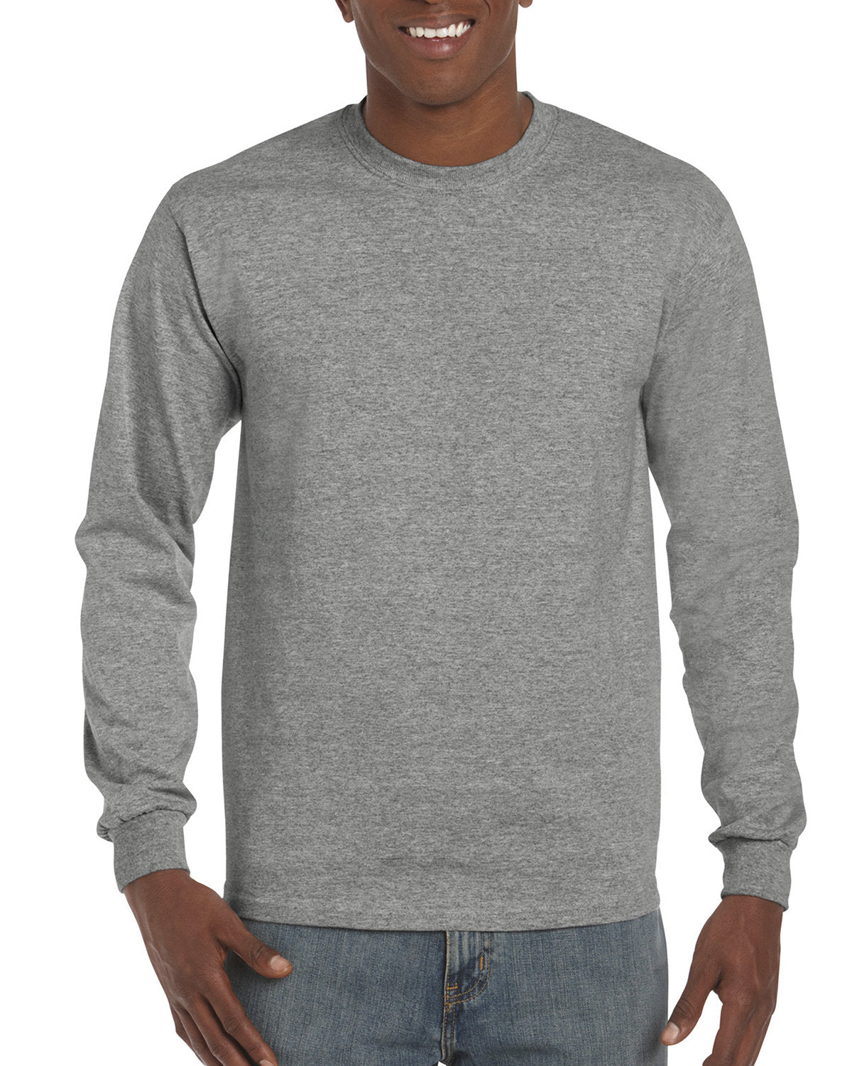 Heather Gray Long Sleeve Multipack Men 's T Shirts