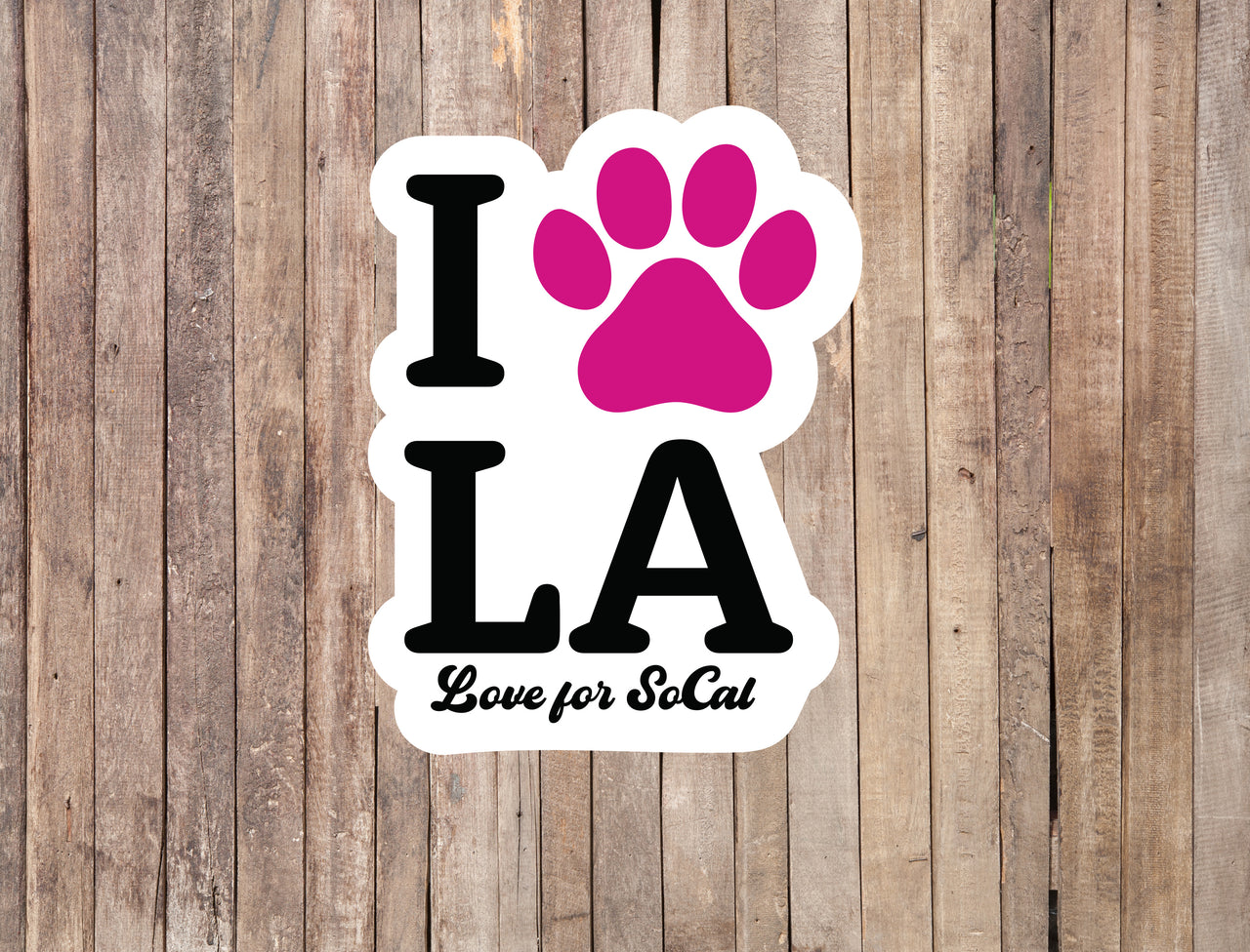 I Love LA Paw Print Fundraiser Sticker to Benefit Pasadena Humane