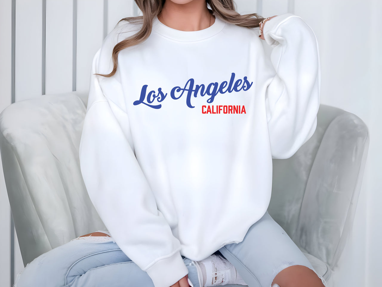 Meet Me In Los Angeles Baseball Crewneck Sweatshirt