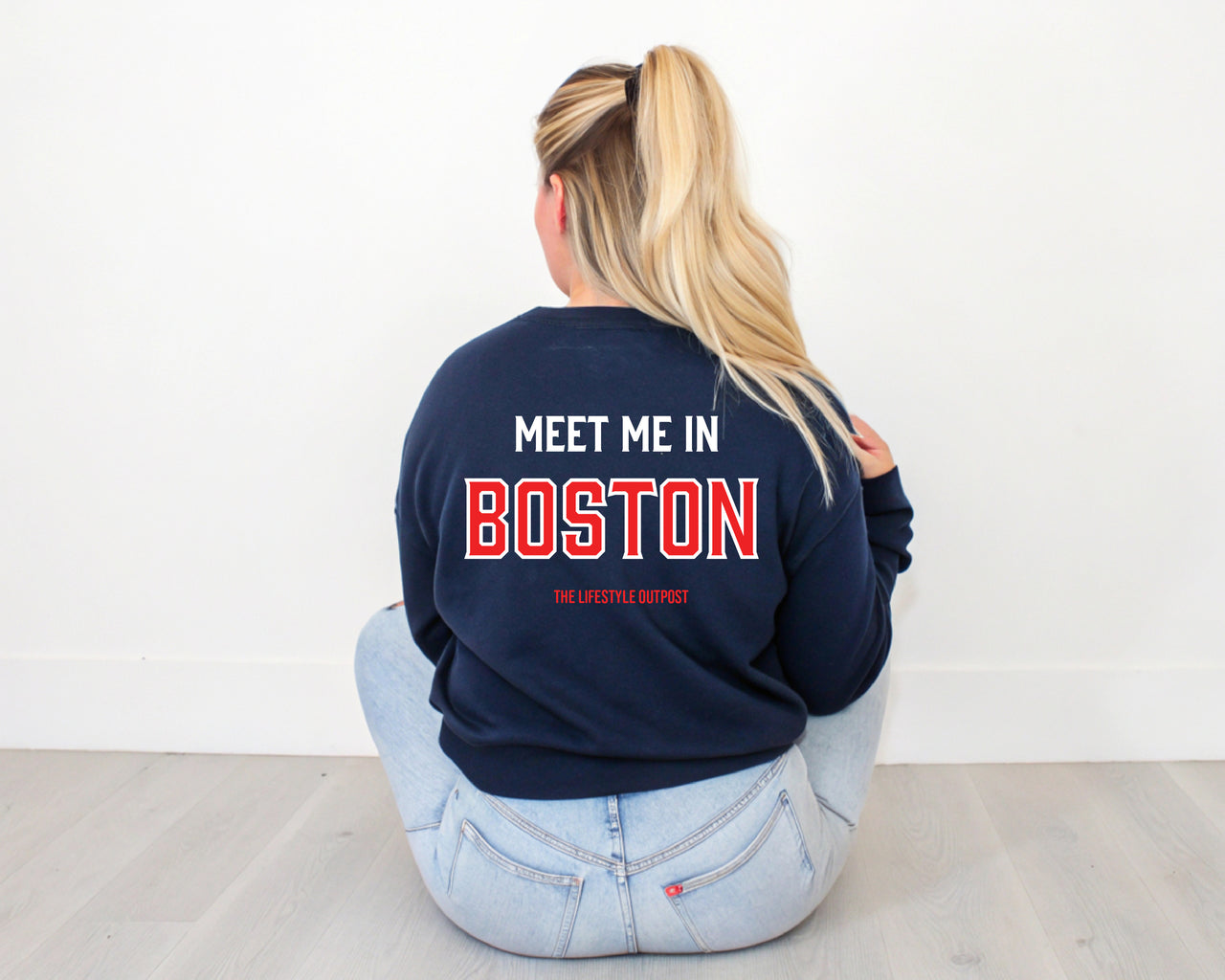 Meet Me In Boston Baseball Crewneck Sweatshirt