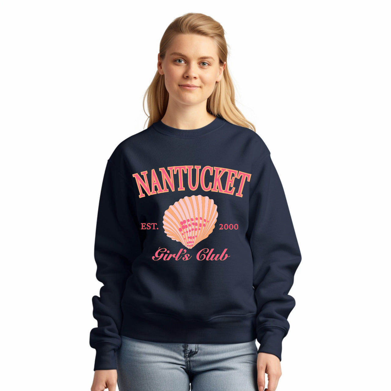 Nantucket Girl's Club Preppy Crewneck Sweatshirt