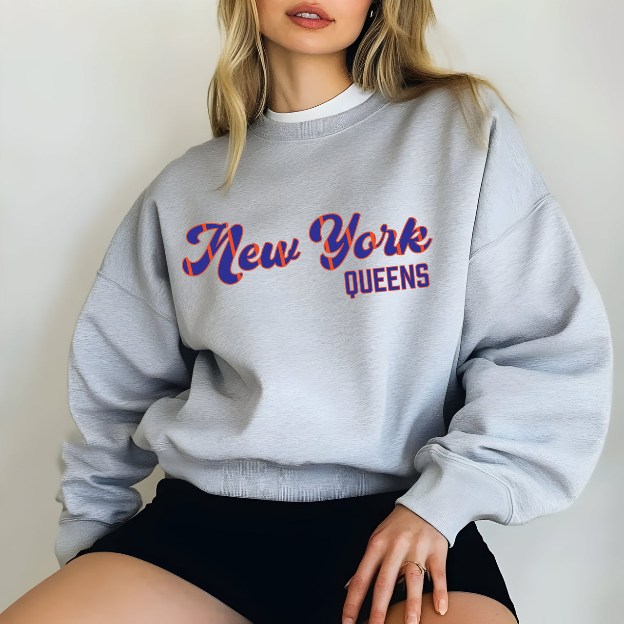 Meet Me In Queens Baseball Crewneck Sweatshirt