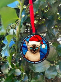 Thumbnail for Cat Stained Glass Acrylic Christmas Ornament