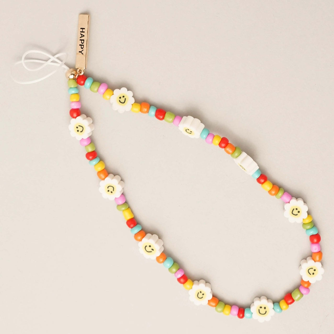 Smiley Face Flower Phone Chain