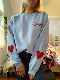 Thumbnail for Valentines Day Glitter Heart Crewneck Sweatshirt