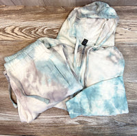 Thumbnail for Blue and Gray Tie Dye Sweatsuit