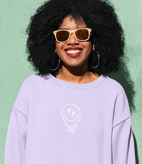 Thumbnail for Dripping Smiley Face Crewneck Sweatshirt